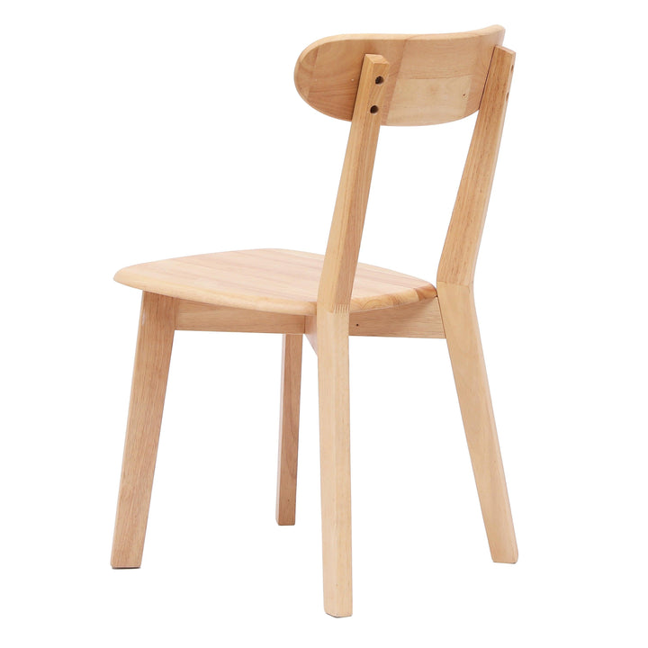 Lote de 2 sillas de madera maciza, color natural