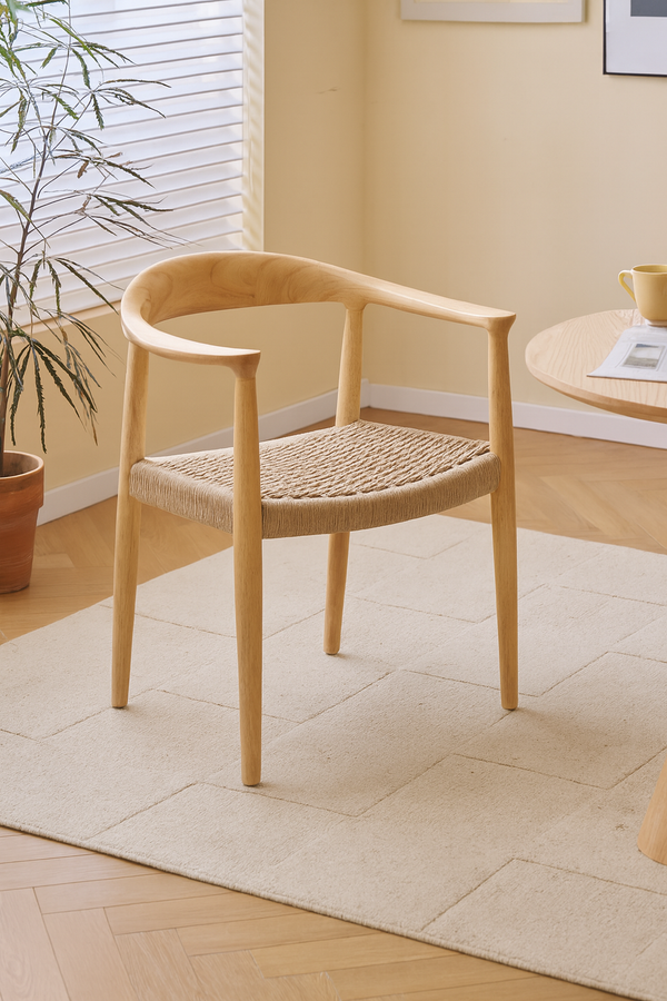 SALTA - Conjunto de 2 sillas en madera maciza y cuerda