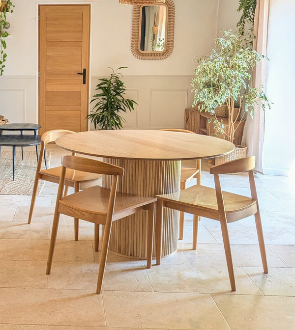 HAVANA - Mesa de comedor de pino macizo para 6 personas D120