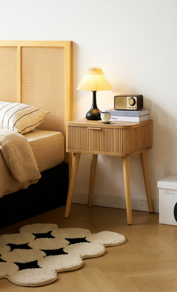 BALI - Mesilla de noche con 1 cajón en madera natural