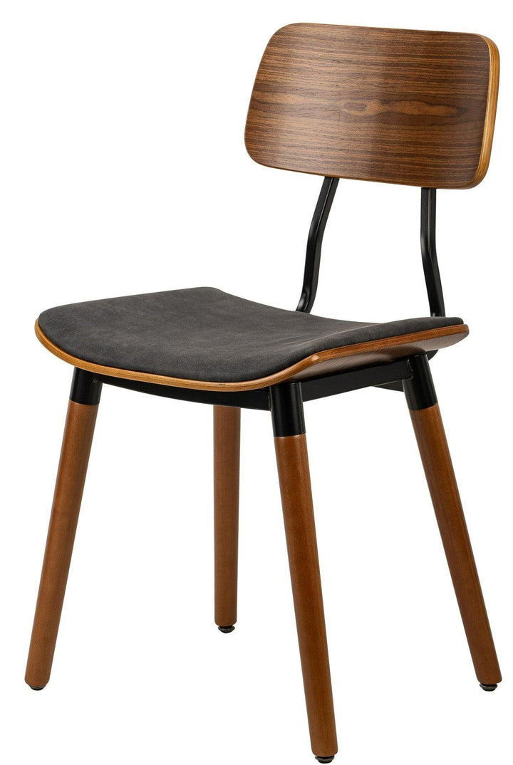 Lote de 2 sillas de imitación madera y negro