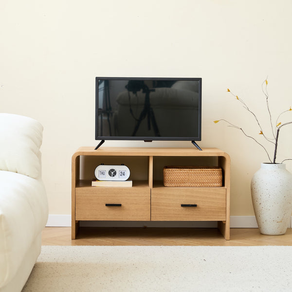 BASTAD - Mueble de TV de madera con 2 cajones