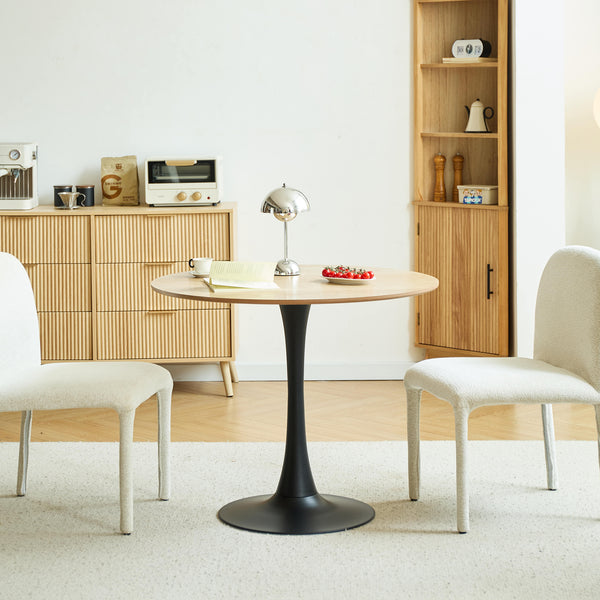 SALLA - Mesa de comedor redonda de madera para 4