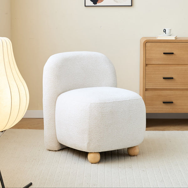 KOKKOLA - Sillón de madera maciza y tela beige