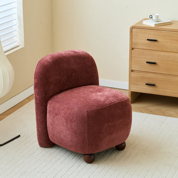 KOKKOLA - Sillón de madera maciza y tela terracota
