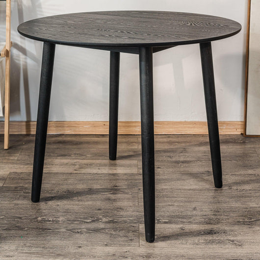 Mesa de comedor para 4 personas de pino macizo D90 en negro