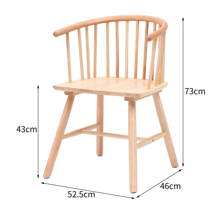 Juego de 2 sillas de madera maciza
