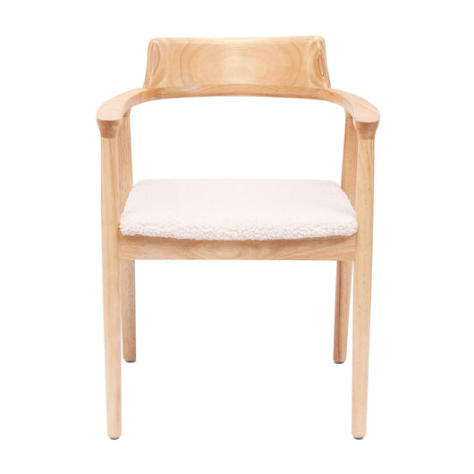 Set 2 sillas en madera maciza con reposabrazos y rizos blancos