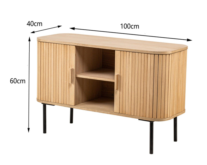 Mueble de TV de 2 puertas de madera y metal