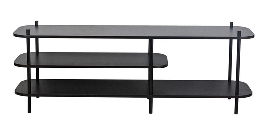 Soporte de TV de estilo moderno en metal y madera negra