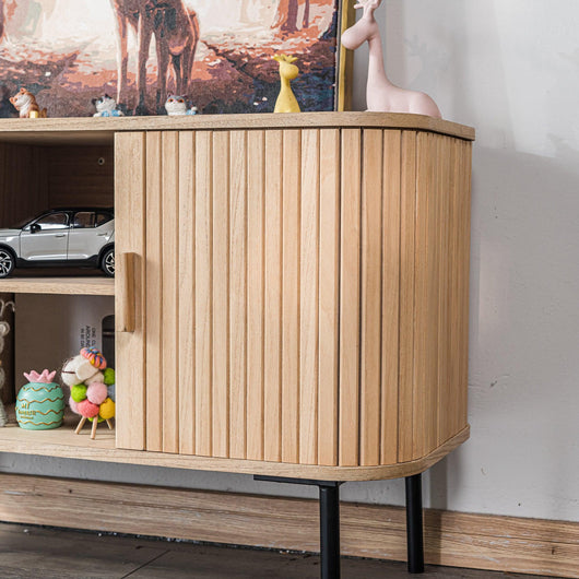 Mueble de TV de 2 puertas en madera y metal