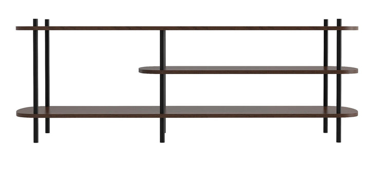 Mueble de TV de estilo moderno en metal y madera marrón
