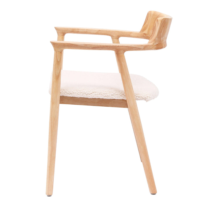 Lote de 2 sillas de madera maciza con reposabrazos y rizos blancos